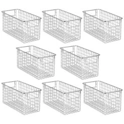 Multi-Purpose Wire Basket With Handles 12 X 6 X 6 6 Multi-Purpose Wire Basket With Handles 12 X 6 X 6 -mDesign 05105MDK