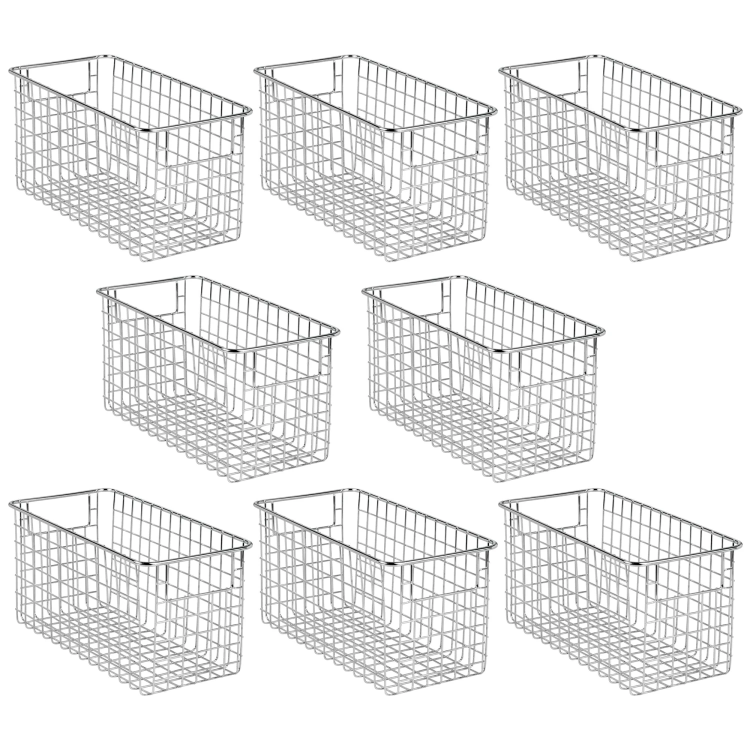 Multi-Purpose Wire Basket with Handles 12 x 6 x 6 Multi-Purpose Wire Basket With Handles 12 X 6 X 6 -mDesign 05105MDK