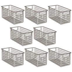 Multi-Purpose Wire Basket With Handles 12 X 6 X 6 7 Multi-Purpose Wire Basket With Handles 12 X 6 X 6 -mDesign 05106MDK