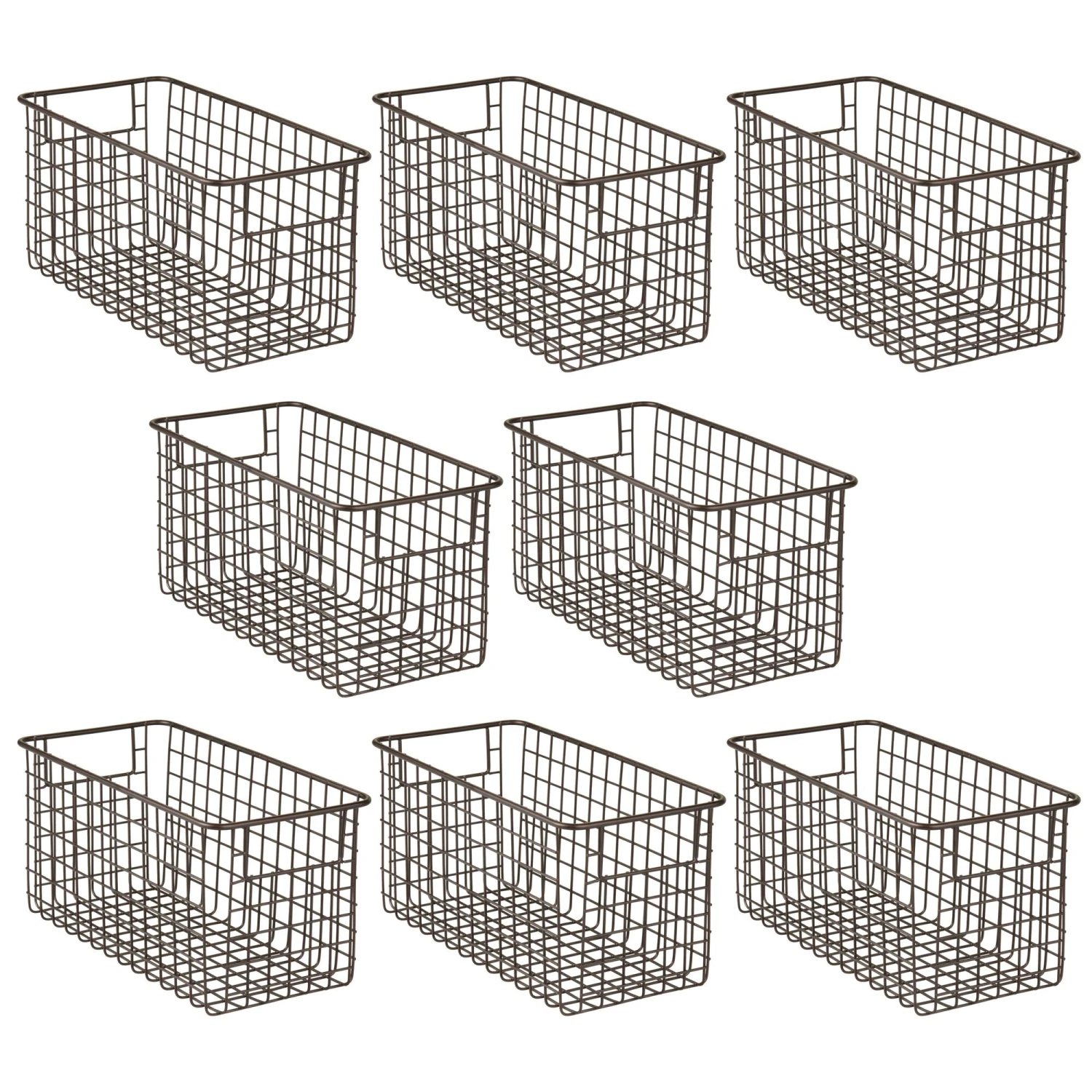 Multi-Purpose Wire Basket with Handles 12 x 6 x 6 Multi-Purpose Wire Basket With Handles 12 X 6 X 6 -mDesign 05106MDK