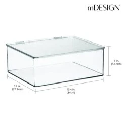 Hinged-Lid Kitchen Storage Box 11 X 13 X 5 2 Hinged-Lid Kitchen Storage Box 11 X 13 X 5 -mDesign 08817MDBST Dimensions