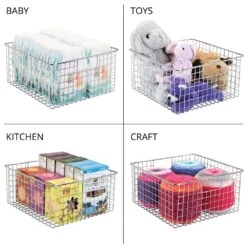 Wire Pantry Basket With Handles 12 X 12 X 6 8 Wire Pantry Basket With Handles 12 X 12 X 6 -mDesign 1000 BLOGSquare JPG 00271MDK Detail