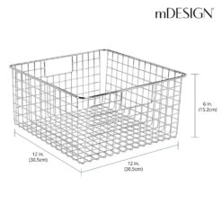 Wire Pantry Basket With Handles 12 X 12 X 6 7 Wire Pantry Basket With Handles 12 X 12 X 6 -mDesign 1000 BLOGSquare JPG 00271MDK Dimensions