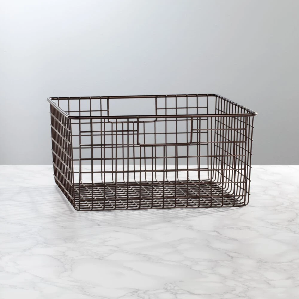 Wire Pantry Basket with Handles 12 x 12 x 6 Wire Pantry Basket With Handles 12 X 12 X 6 -mDesign 1000 BLOGSquare JPG 00272MDK SellShot