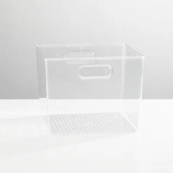Plastic Cube Storage Bin With Handles 10 X 10 X 8