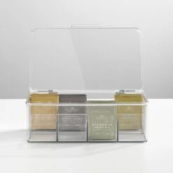 Divided Tea Organizer With Lid 7 X 10.5 X 3.5