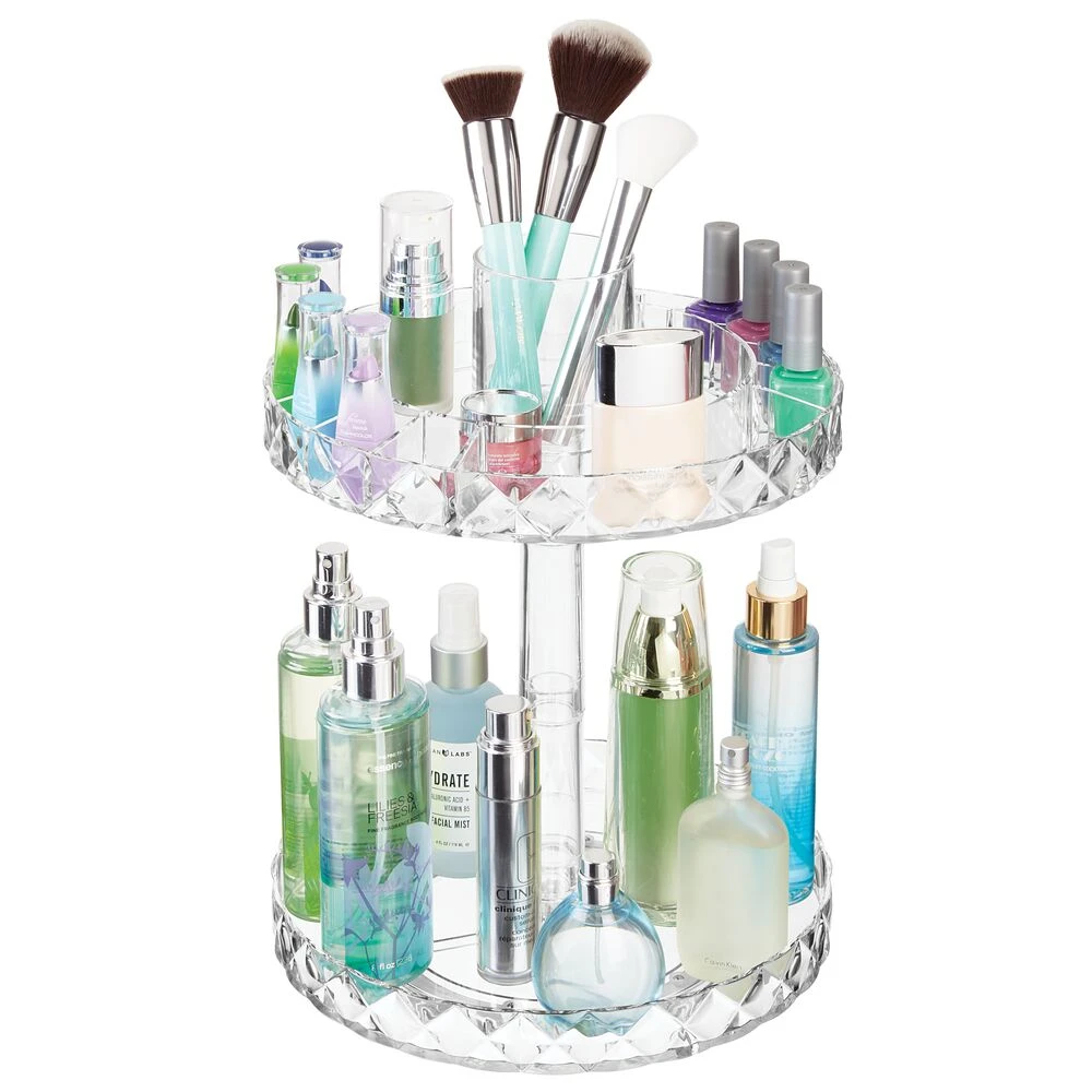 10" Acrylic 2-Tier Rotating Makeup Organizer 10" Acrylic 2-Tier Rotating Makeup Organizer -mDesign 1000 BLOGSquare JPG 03381MDBST Outline