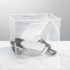 mDesign 45 Deep Bathroom Bin With Handles 12 X 10 X 8