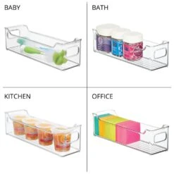 Stackable Refrigerator Bins 14.5 X 4 X 4 3 Stackable Refrigerator Bins 14.5 X 4 X 4 -mDesign 1000 BLOGSquare JPG 03959MDK Detail