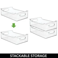 Stackable Kitchen Bin With Handles 14.5 X 8 X 4 4 Stackable Kitchen Bin With Handles 14.5 X 8 X 4 -mDesign 1000 BLOGSquare JPG 04084MDK Detail