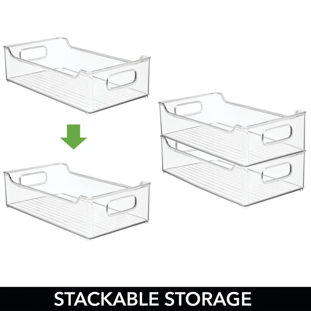 Stackable Kitchen Bin with Handles 14.5 x 8 x 4 Stackable Kitchen Bin With Handles 14.5 X 8 X 4 -mDesign 1000 BLOGSquare JPG 04084MDK Detail