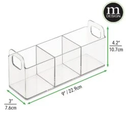 Tea Bag + Condiment Caddy 3 Tea Bag + Condiment Caddy -mDesign 1000 BLOGSquare JPG 0466MDBA Dimensions