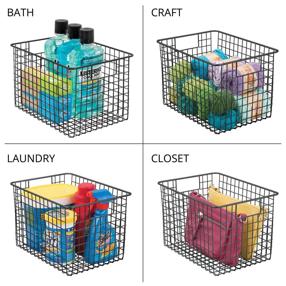 Wire Pantry Basket with Handles 12 x 9 x 8 Wire Pantry Basket With Handles 12 X 9 X 8 -mDesign 1000 BLOGSquare JPG 06186MDK Detail