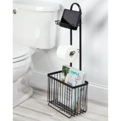 Toilet Paper Holder Stand With Shelf + Magazine Rack 2 Toilet Paper Holder Stand With Shelf + Magazine Rack -mDesign 1000 BLOGSquare JPG 06688MDBST Environment