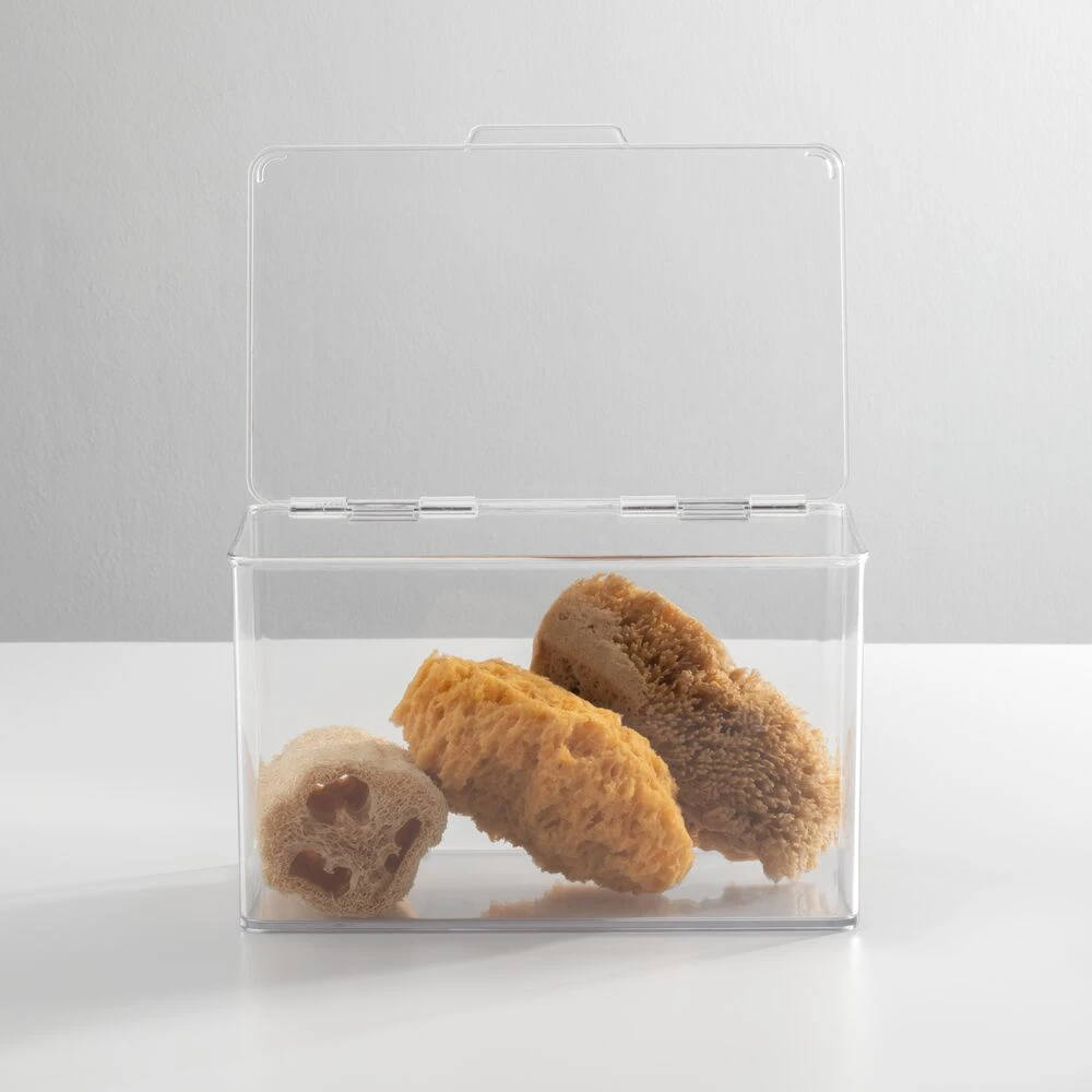 Hinged-Lid Bathroom Storage Box 7 x 11 x 6.5 Hinged-Lid Bathroom Storage Box 7 X 11 X 6.5 -mDesign 1000 BLOGSquare JPG 10125MDBST SellShot