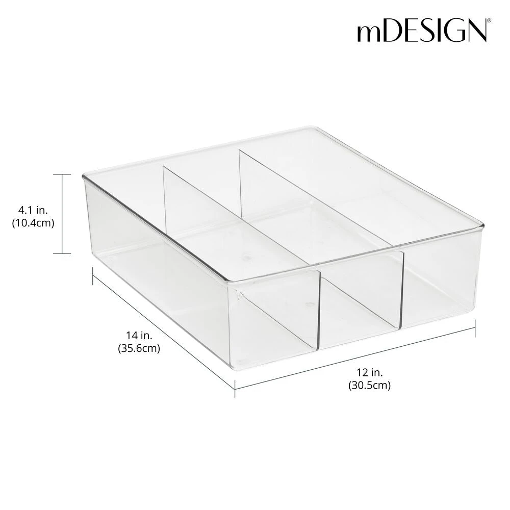 3-Section Drawer Organizer 14 x 12 x 4 3-Section Drawer Organizer 14 X 12 X 4 -mDesign 1000 BLOGSquare JPG 10257MDCO Dimensions