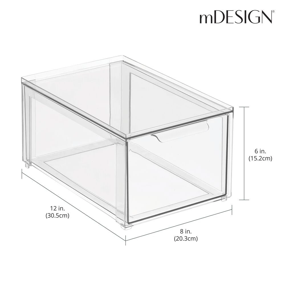 Stackable Closet Storage Drawer 12 x 8 x 6 Stackable Closet Storage Drawer 12 X 8 X 6 -mDesign 1000 BLOGSquare JPG 11855MDCO Dimensions