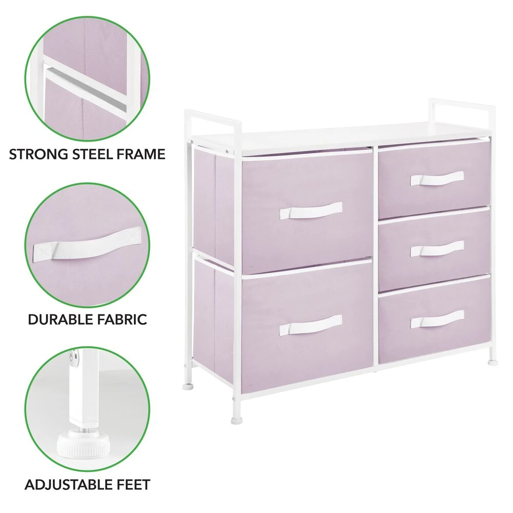 5-Drawer Wide Fabric Dresser 5-Drawer Wide Fabric Dresser -mDesign 1000 BLOGSquare JPG 12185MDCO Detail