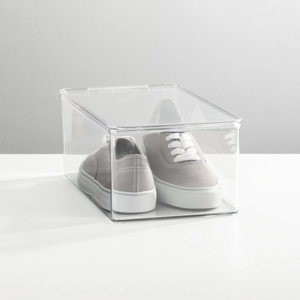 Clear Stackable Shoe Box 12.75 x 7.25 x 5 Clear Stackable Shoe Box 12.75 X 7.25 X 5 -mDesign 1000 BLOGSquare JPG 1294MDCO SellShot 1