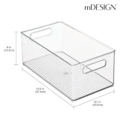 Stackable Bathroom Bin With Handles 15 X 8 X 6 2 Stackable Bathroom Bin With Handles 15 X 8 X 6 -mDesign 1000 BLOGSquare JPG 1327MDK Dimensions e289b7d4 b5d1 4de2 8150 056cb7f0ce1b