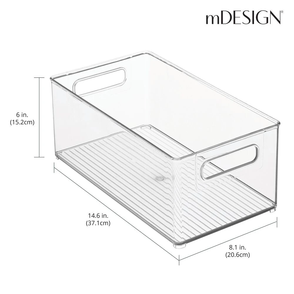 Stackable Bathroom Bin with Handles 15 x 8 x 6 Stackable Bathroom Bin With Handles 15 X 8 X 6 -mDesign 1000 BLOGSquare JPG 1327MDK Dimensions e289b7d4 b5d1 4de2 8150 056cb7f0ce1b