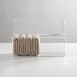 mDesign 17 Hinged-Lid Bathroom Storage Box 5.75 X 13 X 5