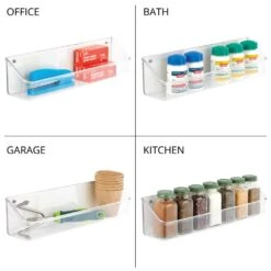 Wall Mount Or Adhesive Bin 3.25 X 16 X 4 3 Wall Mount Or Adhesive Bin 3.25 X 16 X 4 -mDesign 1000 BLOGSquare JPG 14619MDHS Detail