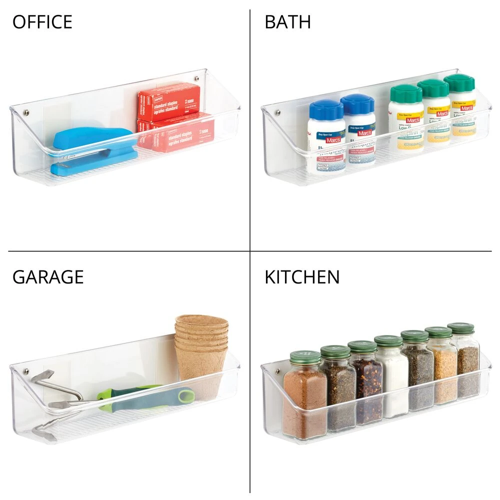 Wall Mount or Adhesive Bin 3.25 x 16 x 4 Wall Mount Or Adhesive Bin 3.25 X 16 X 4 -mDesign 1000 BLOGSquare JPG 14619MDHS Detail