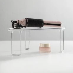 mDesign 43 Stackable Corner Bathroom Shelf Riser