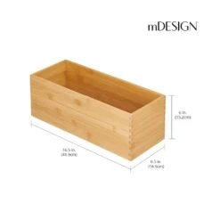 Bamboo Bin 16.5 X 6.5 X 6 2 Bamboo Bin 16.5 X 6.5 X 6 -mDesign 1000 BLOGSquare JPG 16313MDK Dimensions