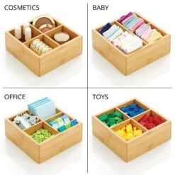 4-Section Bamboo Bin 7 X 7 X 2.5 3 4-Section Bamboo Bin 7 X 7 X 2.5 -mDesign 1000 BLOGSquare JPG 16320MDK Detail