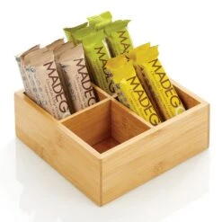 4-Section Bamboo Bin 7 X 7 X 2.5