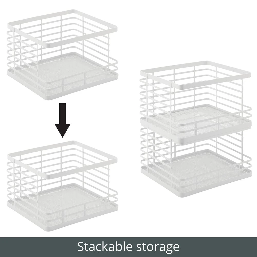 Stackable Wire Pantry Baskets 11 x 12 x 7.5 Stackable Wire Pantry Baskets 11 X 12 X 7.5 -mDesign 1000 BLOGSquare JPG 16504MDK Detail