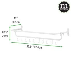 Wall Mount Sports Equipment Rack With Hooks 2 Wall Mount Sports Equipment Rack With Hooks -mDesign 1000 BLOGSquare JPG 18028MDHS Dimensions