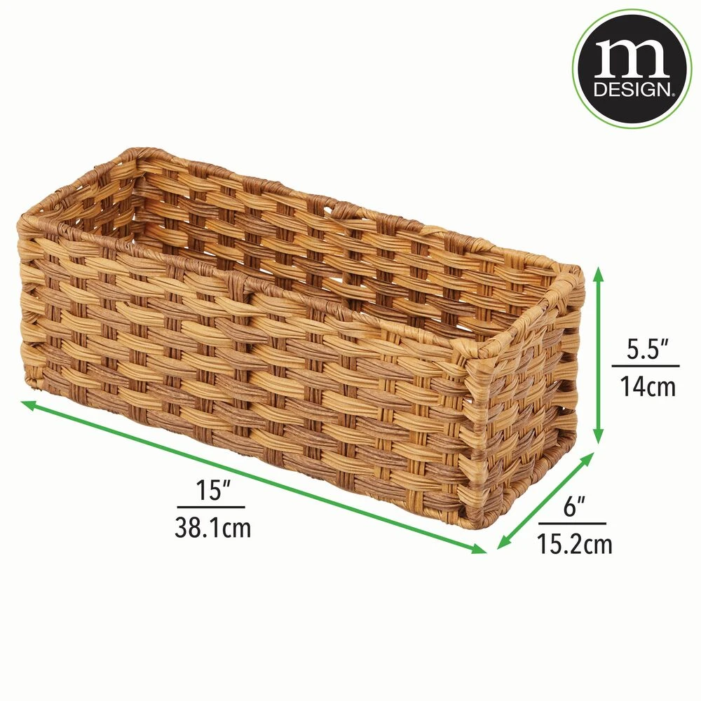 Woven Plastic Toilet Paper Basket 15 x 6 x 5.5 Woven Plastic Toilet Paper Basket 15 X 6 X 5.5 -mDesign 1000 BLOGSquare JPG 18398MDBST Dimensions