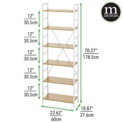 6-Tier Storage Bookcase 2 6-Tier Storage Bookcase -mDesign 1000 BLOGSquare JPG 18517MDHS Dimensions