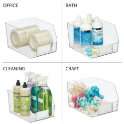 Open Front Bin Set With Label Holder 10 X 8 X 6 -mDesign 1000 BLOGSquare JPG 18969MDK Detail 1