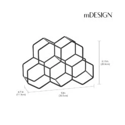 5-Bottle Honeycomb Wine Rack 2 5-Bottle Honeycomb Wine Rack -mDesign 1000 BLOGSquare JPG 19342MDK Dimensions