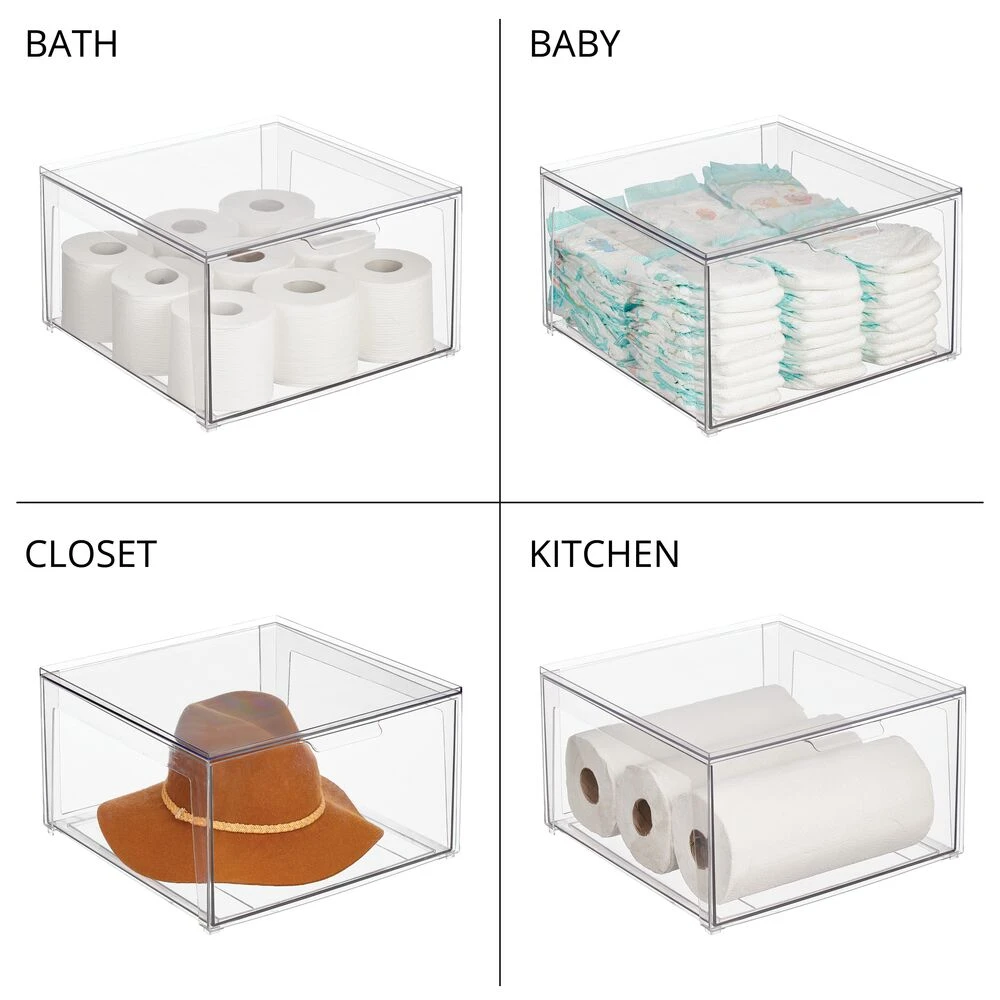 Stackable Bath Storage Drawer 14 x 14.5 x 8 Stackable Bath Storage Drawer 14 X 14.5 X 8 -mDesign 1000 BLOGSquare JPG 20422MDBST Detail 1