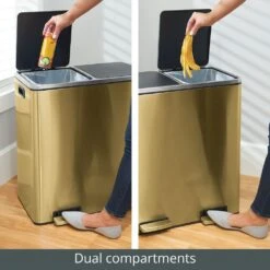 60-Liter Dual Compartment Step Trash Can 8 60-Liter Dual Compartment Step Trash Can -mDesign 1000 BLOGSquare JPG 20642MDK Detail