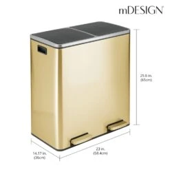 60-Liter Dual Compartment Step Trash Can 7 60-Liter Dual Compartment Step Trash Can -mDesign 1000 BLOGSquare JPG 20642MDK Dimensions