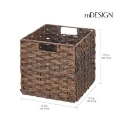 Woven Plastic Cube Basket 10.5 X 10.5 X 10.5 3 Woven Plastic Cube Basket 10.5 X 10.5 X 10.5 -mDesign 1000 BLOGSquare JPG 21409MDK Dimensions
