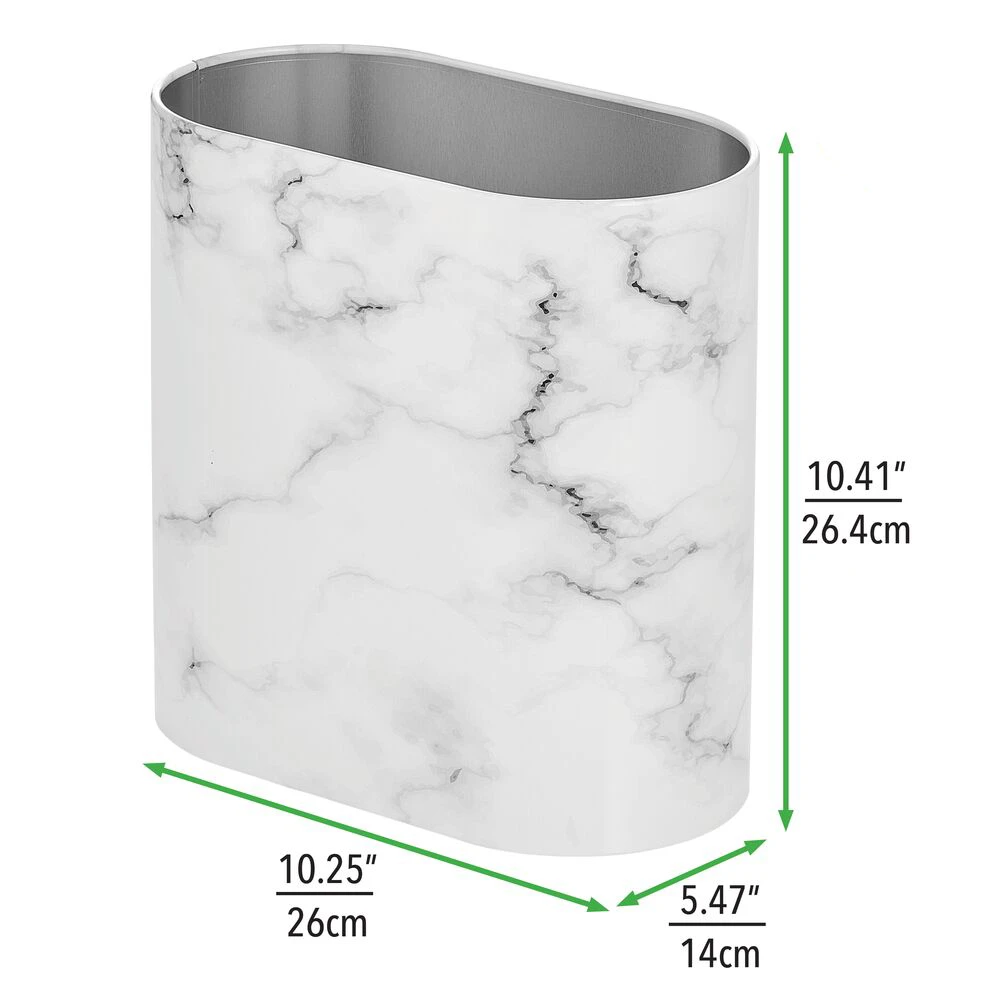 7-Liter Marble Bathroom Trash Can 7-Liter Marble Bathroom Trash Can -mDesign 1000 BLOGSquare JPG 21496MDBST Dimensions