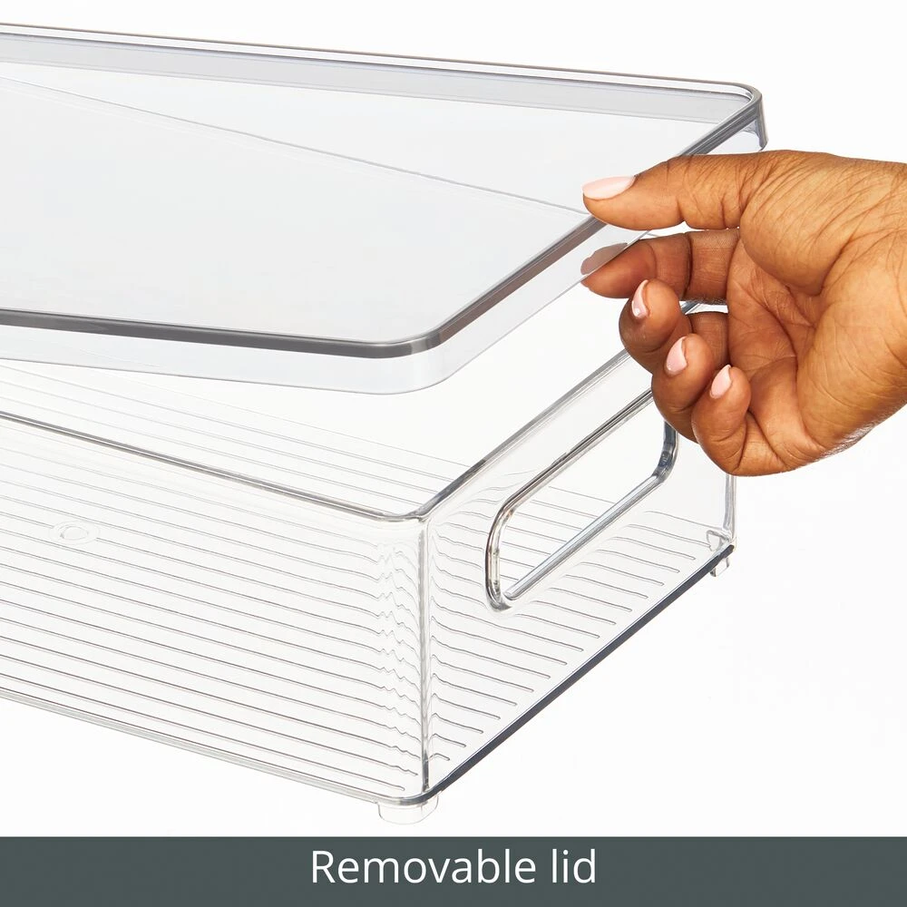Stackable Kitchen Box with Lid and Handles 15 x 8.5 x 4 Stackable Kitchen Box With Lid And Handles 15 X 8.5 X 4 -mDesign 1000 BLOGSquare JPG 21563MDBST Detail