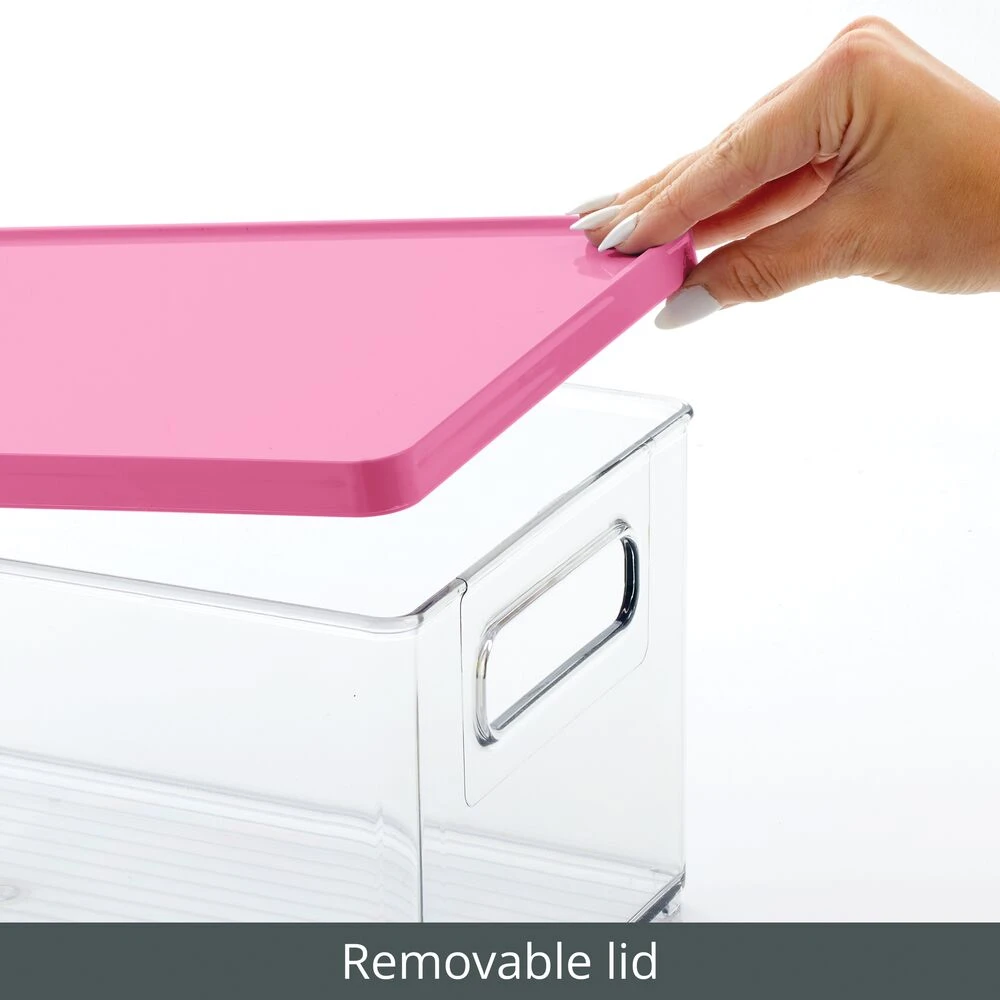 Stackable Bath Box with Lid and Handles 15 x 8.5 x 6 Stackable Bath Box With Lid And Handles 15 X 8.5 X 6 -mDesign 1000 BLOGSquare JPG 24040MDBST Detail