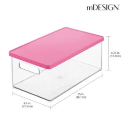 Stackable Bath Box With Lid And Handles 15 X 8.5 X 6 2 Stackable Bath Box With Lid And Handles 15 X 8.5 X 6 -mDesign 1000 BLOGSquare JPG 24040MDBST Dimensions