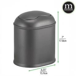 1.9-liter Countertop Trash Can With Swing Lid 2 1.9-liter Countertop Trash Can With Swing Lid -mDesign 1000 BLOGSquare JPG 5094MDBA Dimensions