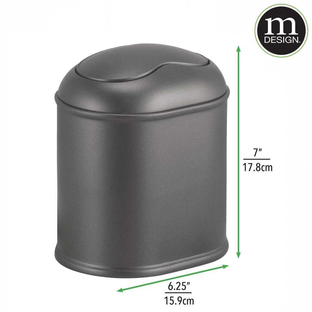 1.9-liter Countertop Trash Can with Swing Lid 1.9-liter Countertop Trash Can With Swing Lid -mDesign 1000 BLOGSquare JPG 5094MDBA Dimensions