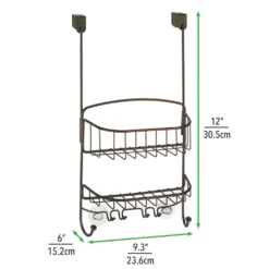 Over-the-Door Shower Caddy With 4 Hooks 6 Over-the-Door Shower Caddy With 4 Hooks -mDesign 1000 BLOGSquare JPG 8400MDBST Dimensions