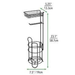 Toilet Paper Holder Stand With Shelf And 2-Roll Reserve 7 Toilet Paper Holder Stand With Shelf And 2-Roll Reserve -mDesign 1000 BLOGSquare JPG 8790MDBST Dimensions